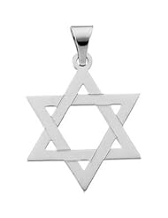 CleverEve Designer Series 14K White Gold 1.40 grams Star of David Pendant 25 x 19mm
