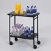 Fold-Away Mobile Beverage Cart, Two-Shelf, Black