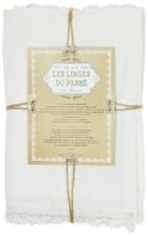 Rustic, 100% Cotton - Les Linges du Passe (Linens from the Past) Napkins in White - Set of 4