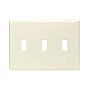 Leviton 001-82011-000 3-Gang Wallplate, Toggle/Toggle/Toggle, Almond