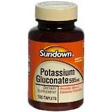 Potassium Gluconate 595 mg Caplets, by Sundown 100s
