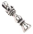 Queen Chess Piece Silver Tone Pewter Pendant Necklace