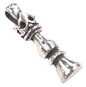 Queen Chess Piece Silver Tone Pewter Pendant Necklace