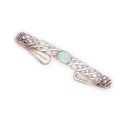 Morningflower White Opal Celtic Cuff Bracelet by Something Silver
