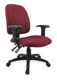 Dakota Designs 2UMT5 Operator Chair, Adjust, Burgundy, Fabric