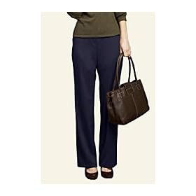 Ladies Regular Plain Front Curvy Fit Gabardine Trousers