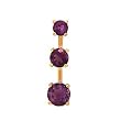 14k Gold & Amethyst 3-Stone Drop Pendant (1.42ctw)
