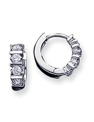 Sterling Silver CZ Hoop Earrings QE1805"