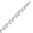 Sterling Silver Elephants Bracelet - 7 Inch