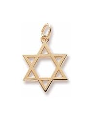 Rembrandt Charms, Star of David Charm in Solid Sterling Silver or Gold