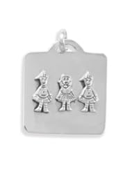Square Pendant with Two Boys and A Girl