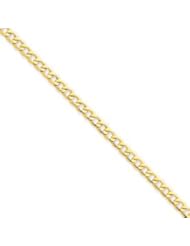 14k Gold 4.3mm Semi-Solid Curb Link Chain 7 Inches