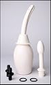White 10 ounce Enema Syringe and Douche Bottle with Two Tips. Plus Free Enema Hose Adpaters.