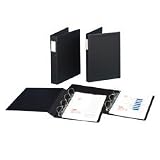 Cardinal 14532 Heavyweight vinyl slant-d ring binder w/label holder, 3-ring, 2 cap., black