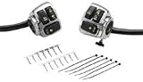 Bagger-Werx Backlit Amber LED Handlebar Switches & Wiring Harness Kit - Black 256011