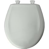 Bemis 200SLOWT 495 Toilet Seat, Slow-Close Round Closed Front Plastic w/Easy-2-Clean Hinges - Sage b