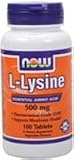 NOW Foods L-Lysine ( 100 Tabs, 500 mg ) (Vegetarian L-Lysine)