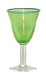 Hand Blown Green Water Glass 6" H Set / 4
