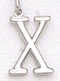 14kt Solid White Gold Initial X Charm - LET101X