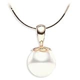 14k Gold,12.5-13mm South Sea Pearl Pendant with Snake Chain