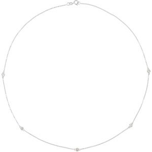 Clevereve 14K White Gold 1 4 Ct Tw 18.00 Inch Diamond Necklace