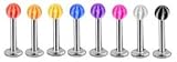 8 Stripe beach ball Bright Uv ball Labret Monroe lip targus body jewelry piercing bar Ring Rings 16g