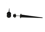 Fake Acrylic Taper - Black - 16g Wire Stud - 6 Gauge - 41mm Length - Sold as a Pair