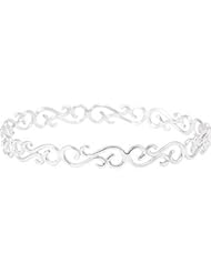 Sterling Silver Scroll Design Bangle Bracelet
