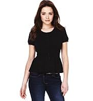 Petite Round Neck Peplum Cardigan