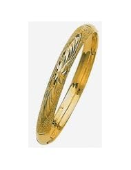 6mm Lazer Hollow Gold Bangle Bracelet