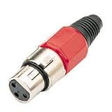 XLR socket, 3-pin, set of 2, Red