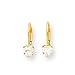 14k Leverback 4mm Heart CZ (Cubic Zirconia) Earrings