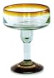 Mexican Glass Margarita Amber Rim