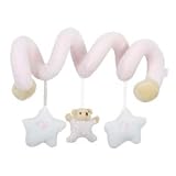 Tuc Tuc Light Pink Spiral Activity Wrap Baby Toy. Newborn Rattle Toy. Moons and Stars Collection.