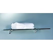 Glass Wall Shelf - 10 x 24-Frosted Chrome Hardware (Clear) (24"W x 10"D)