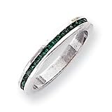Sterling Silver 2.75mm Dark Green Eternity Band
