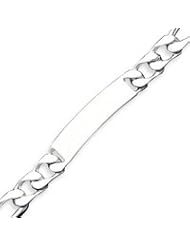 Sterling Silver 7.5 Inch Polished Engraveable Figaro Link ID Bracelet - 7.5 Inch