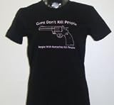 Guns Dont Kill People With Mustaches Kill People Womens Black Vintage T-shirt