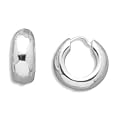 Round Puffy Hoop Huggies Polished Earrings