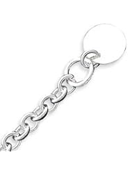 Sterling Silver Engraveable Circular Disc on Fancy Link Bracelet - 7.5 Inch