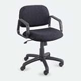 SAFCO Cava Collection Mid-Back Swivel/Tilt Chair, Black Frame, Blue Fabric (Case of 2)