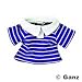 Webkinz Clothing - Blue & Pink Striped Polo Shirt