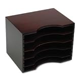 Safco 3626MH Adjustable-shelf solid wood stackable sorter, letter size, mahogany