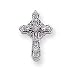 14k White Gold Diamond Filigree Cross Pendant