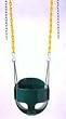 Green Full-Bucket Swing with Chain