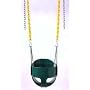 Green Full-Bucket Swing with Chain