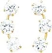14K Gold Curved 3 Stone CZ Stud Earrings Jewelry New
