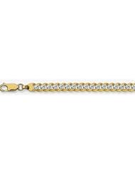 5.5mm White Pave Light Flat Cuban Chain 24"