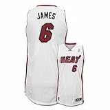 LeBron James Miami Heat #6 2010 Revolution 30 Authentic Adidas NBA Basketball Jersey (Home White)
