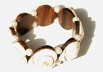 White Snail Shell Pearl Stretch Bracelet P41-G